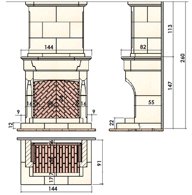 Каминная облицовка CHAZELLES Terrefort