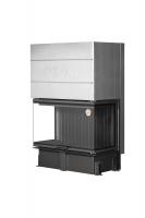 ДЕЛЬТА 1000PВV три  стекла принтинг подовое горение черный шамот вертикальная ламель