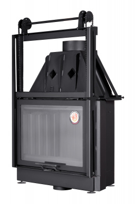 Каминная топка Экокамин Альфа 800 с контргрузом черный шамот — купить с доставкой