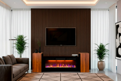 Портал для электрокамина ROYAL-FLAME STYLE 50 под Crystal 50, орех с черным — модель для выбора и покупки