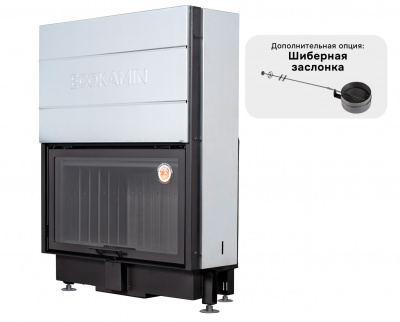 Каминная топка Экокамин Вега 1000 КВ черный шамот — купить с доставкой