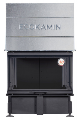 Каминная топка Экокамин Дельта 800B три стекла принтинг черный шамот — купить с доставкой