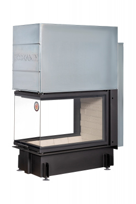 Каминная топка Экокамин ДЕЛЬТА 900 P три стекла подовое горение принтинг — купить с доставкой