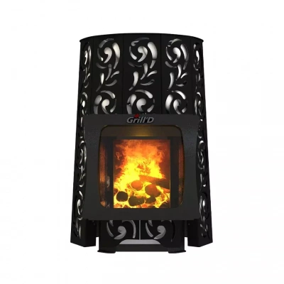 Печь дровяная для бани и сауны GRILL'D Violet Short Window Max дровяная