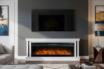 Портал для электрокамина ROYAL-FLAME COSMO 60 под очаг Vision 60, белый с черным (разборный) — модель для выбора и покупки