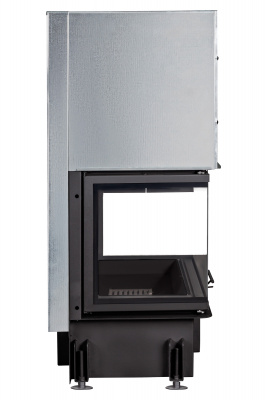 Каминная топка Экокамин Дельта 800B три стекла принтинг черный шамот — купить с доставкой