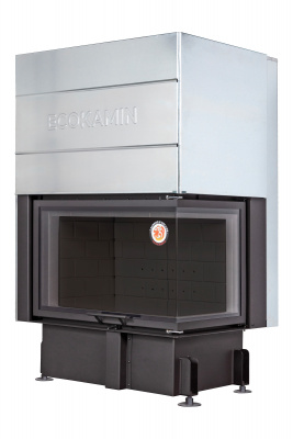 Каминная топка Экокамин Дельта 800RB два стекла левая принтинг черный шамот — купить с доставкой