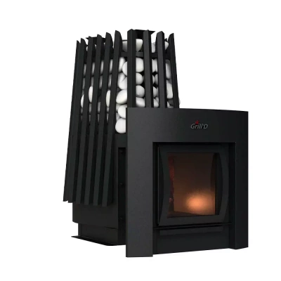 Печь дровяная для бани и сауны GRILL'D Cometa Vega 350 Window Max дровяная