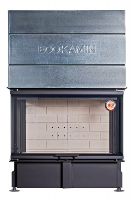 Каминная топка Экокамин ДЕЛЬТА 1000P три стекла принтинг подовое горение