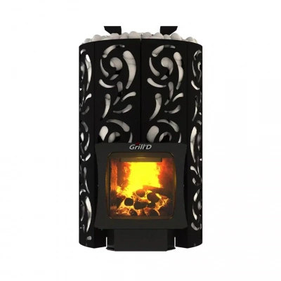 Печь дровяная для бани и сауны GRILL'D Violet Long Window Max дровяная