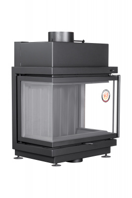 Каминная топка Экокамин АЛЬФА 700 три стекла черный шамот — купить с доставкой