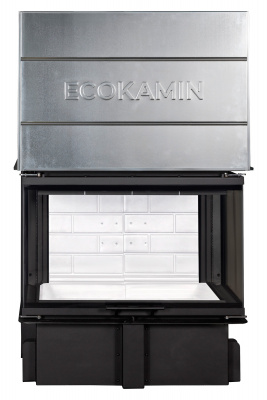 Каминная топка Экокамин Дельта 800P три стекла принтинг подовое горение