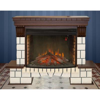 Встраиваемый электрический камин REAL-FLAME Каминокомплект в камне Stone new 33 с очагом Firespace 33 S IR Встраиваемый электрический камин REAL-FLAME Каминокомплект в камне Stone new 33 с очагом Firespace 33 S IR