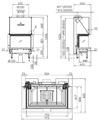 Каминная топка SPARTHERM Premium A-3RL-80h