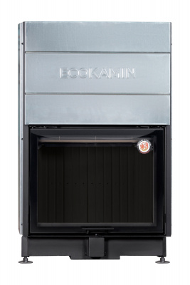 Каминная топка Экокамин Вега 1000М принтинг с подовым горением и черным шамотом — купить с доставкой