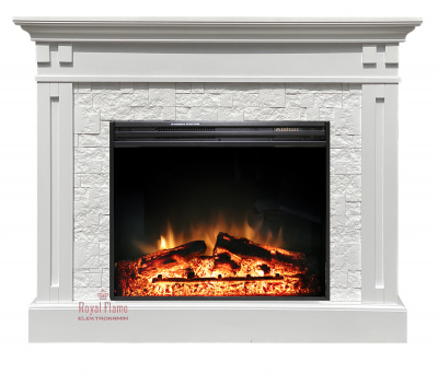 Портал для электрокамина ROYAL-FLAME Cambridge камень белый под очаги Jupiter FX New, белый
