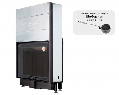 Каминная топка Экокамин Вега 1000М принтинг с подовым горением и черным шамотом — купить с доставкой